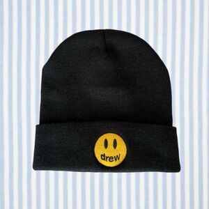 DREW HOUSE Black Mascot Ribbed Beanie